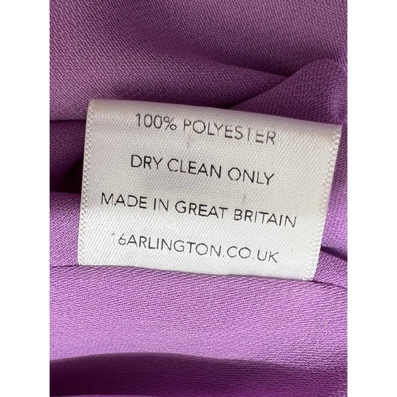 16Arlington Lilac Purple Draped Sequined Mesh Crepe Cocktail Party Mini Dress - Picture 16 of 16